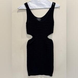 Bodycon Bebe Black Textured Party Dress